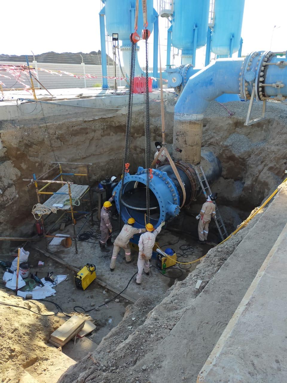 Valve and pipe connection works on site
